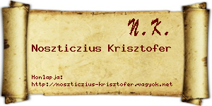 Noszticzius Krisztofer névjegykártya